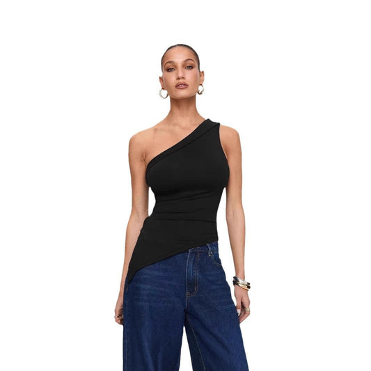 Veyra Irregular Slit Knit Top
